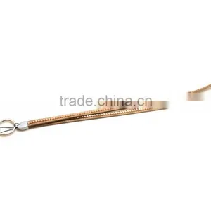 Hot Sale, Promotion Gift PU Leather Lanyard With Rhinestone, Swivel Snap Hooks, Key Ring Accembly, Acrylic Gem Key Chain thumbnail-1