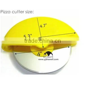 10 CM Customized Logo Print Stainless Steel Pizza Cutter thumbnail-3