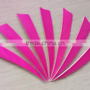 Archery Natural Turkey Arrow Feather Pink 4" Pheasant Wings Wholesale thumbnail-3