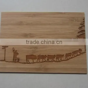 Unique Bamboo Wooden Postcard Laser Engraved thumbnail-1