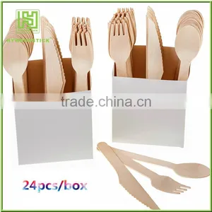 Hot Sale Disposable Wooden Personalized Packing 6" Cutlery Set thumbnail-2