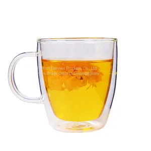 Double Wall Milk Cup 220ML Customized Coffee Cup Glass Cups Milk Mugs thumbnail-4