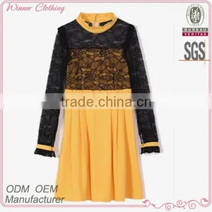 2015 Modern Solid Color Womens Clothing Ladies' Loose-fitting Laced Pleated Women's Sexy Apparel With Stand Collar thumbnail-1