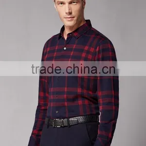 Egyptian Cotton Plaid Men Shirt SHL103 thumbnail-1