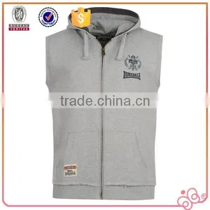 Casual Style Lastest Design Hot Sale Men Fleece Sleeveless Hoodie Vest thumbnail-1