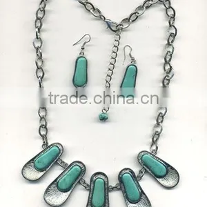Turquoise Stone Necklace Sets,natrual Stone Necklace Sets,turquoise Stone Jewelry,fashion Necklace Sets, Woman Jewelry Sets thumbnail-1