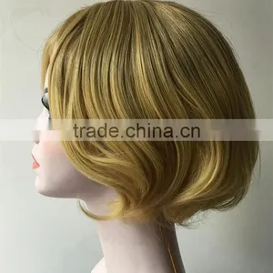 New Fashion Blonde Synthetic Hair Wig For Christmas Party Or Halloween Short Bob Wig For Woman thumbnail-5