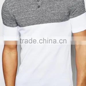 MGOO Promotional Teamwear Company Muscle Fit Knitted Polo Color Block Mens Shirts Body Building thumbnail-4