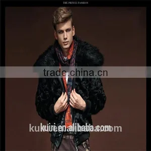 2015 Hot Sales Type Winter Man Luxurious Mink Fur Overcoat With Fox Fur Collar Man Short Turn-down Collar Jackets thumbnail-1