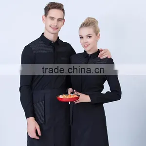 Custom High Quality Staff Uniform, Long Sleeve Black Hotel Uniform thumbnail-3