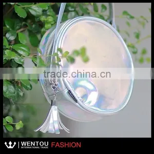 Woman Silver Holographic Round Shoulder Bag thumbnail-1