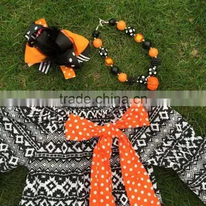 Girls Halloween Dress Black Halloween Cheap Dress Kids Boutique Dress Girls Party Dress With Necklace and Hairbow thumbnail-5