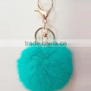 New Keychain Rabbit Fur Pompoms Pretty Tassel Fur Ball Keychain Fashion Keychain With Fur Pompoms thumbnail-1