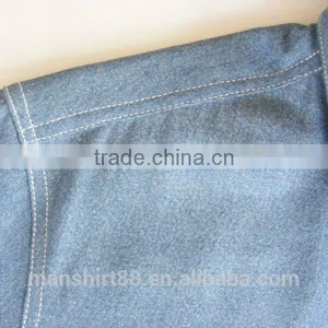 Short Sleeve Contrast Color Floral Denim Shirts thumbnail-2