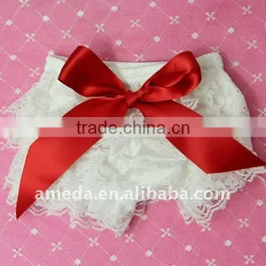 Baby White Lace Petti Panties Bloomers With Red Bow thumbnail-1