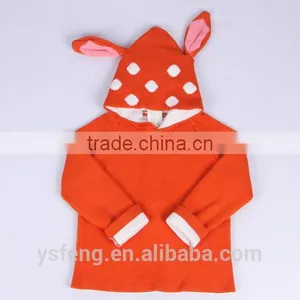 Deer Ear Baby Sweater Zipper Cardigan With A Hood Children Sweater thumbnail-6