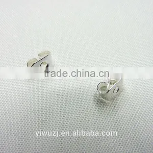 Silver Earplug Ear Nut Earring Findings Butterfly Silver Plated 3*5mm thumbnail-1