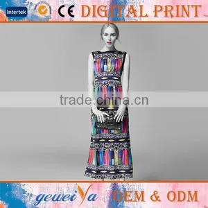 Design Custom Digital Printed Lady Long Dress thumbnail-1