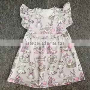 2017 Kids Clothing Spring and Summer Cute Dresses for Baby Girl Dresses Easter Bunny Toddler Dresses thumbnail-4