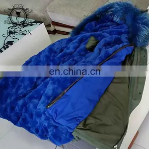 High-end Italy Style Super Big Fur Hood Military Long Fur Parka Jacket thumbnail-6