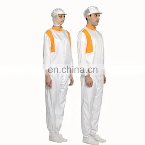 White Unisex 100%Polyester Food Processing Uniform for Food Factory thumbnail-5