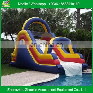 0.55mm Pvc Inflatable Big Water Slide Into the Pool thumbnail-1