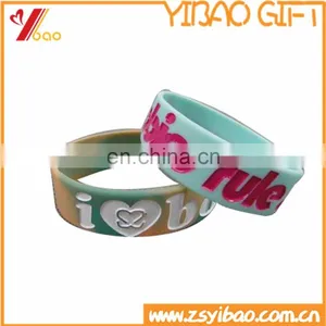 Custom Printed/embossed/debossed Logo Silicone Wristband/bracelets for Promotional thumbnail-3