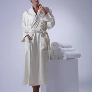 Eliya Wholesale Long Terry Bathrobe 100 Cotton Hotel Bathrobe for Sale thumbnail-1