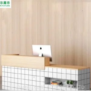 Miniso Wooden Cashier Desk Checkout Counter for Sale Reception Desk Checkout Counters for Retail Stores Cashier Counter thumbnail-3