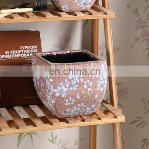 Garden Supplies Cheap Custom Indoor Balcony Home Decor Pink Square Large Flower Plant Pots for Succulent thumbnail-1