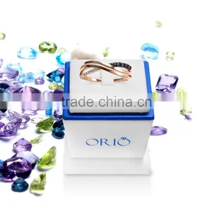 14K Rose Gold Ring With Diamonds and Sapphires thumbnail-3