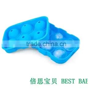 2017 Quality 6 Cavity Ball Shape Silicone Ice Cube Tray / Silicone Ball SNew Highhape Ice Cube Tray Mold/Silicon Ice Ball Mould thumbnail-1