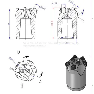 Tapered Rock Drilling Tools Short Skirt Button Bits thumbnail-4
