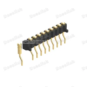 Dnenlink 2.00mm Pitch Single Row H2.5mm Concave Contact Right Angle SMT Type Female Header PogoPin Header With Peg thumbnail-4