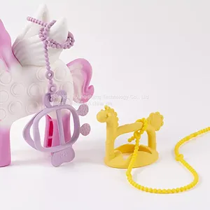 OEM High Quality New Silicone Teether Organic Baby Teethers Toy Teething Chewing Sensory Training Soothing thumbnail-1