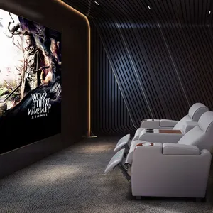 Private Villa Audio-visual Room Leather Electric Sofa Home Theater Electric Multi-functional Sofa Combination thumbnail-3