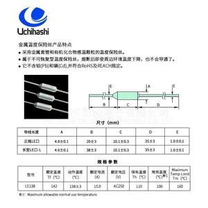 LE138 UMI Thermal Fuse TF142 Cut-off 15A 250V VDE PSE UL thumbnail-4