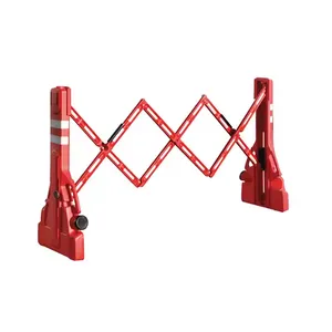 High Visibility Temporary Traffic Control Plastic Red Expandable Safety Barricade Portable Crowd Control Plastic Expandable Barrier Folding Traffic Barrier thumbnail-1
