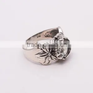 SMOKY Ring,925 Sterling Silver Jewelry Wholesale,WHOLESALE SILVER JEWELRY,SILVER EXORTER,SILVER JEWELRY FROM INDIA thumbnail-2