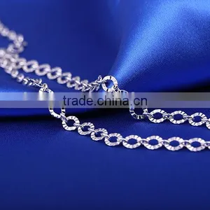 2015 Fashion Rhodium Plated Dimond Cut Chain Necklace Jewelry Accessories thumbnail-5