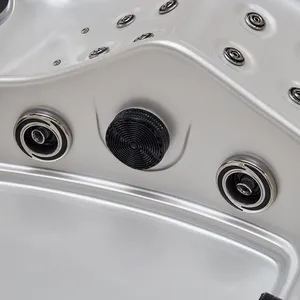 Acrylic Whirlpool Bath With LED Waterfall, Bluetooth Speaker Pillow Massage Bathroom Tub thumbnail-5