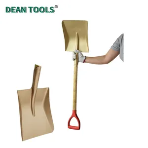 Non-Sparking Square Shovel Beryllium Copper No-Sparking Square Shovel With Straight Blade and Comfort D-Grip Handle thumbnail-1