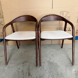 Antique Dinning Room Chairs Unique Simple Design Comfortable Restaurant Chair Walnut Solid Ash Wood Dining Chairs for Sale thumbnail-3
