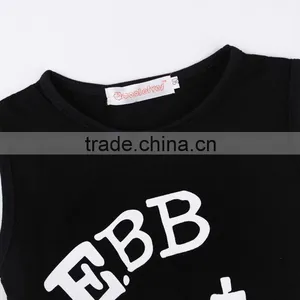 2016 Western Baby Boys Sleeveless Suits European Style Letters T Shirt + Shorts + Suspenders Handsome Three-piece Cloth Set thumbnail-3