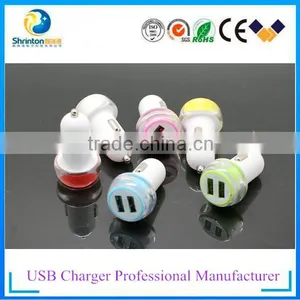 Crystal USB Car Charger 2 Port 5V 2.4A With LED Light thumbnail-1