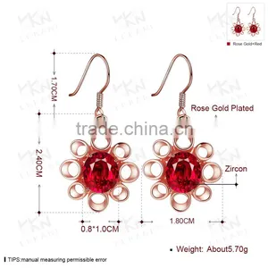 Christmas 18K Gold Plated Tourmaline Zircon Earrings Wholesale thumbnail-4