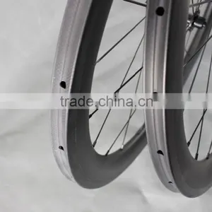 Black Hub 700C Tubular Carbon Wheel Set Professional UD Matt Carbon Road Bike Tubular Wheelset W65T thumbnail-4
