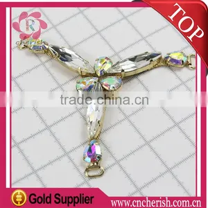 Fashion T Shape Arcylic Beads Rhinestone Shoe Decorationl Sandals Ornaments for Ladies thumbnail-2