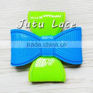 Vintage 12cm Embroidered Sequin Hair Bow Accessory,hair Bowknot in Stock for Babygirl thumbnail-3