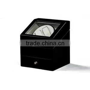 2+3 Slot Black Wooden China Safety Box Watch Winder With A Drawer thumbnail-3